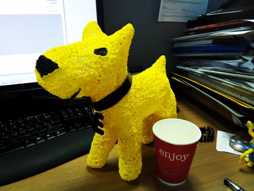 Желтая собака из PLA - 3D ручкой